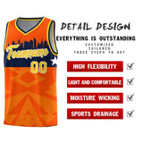 Custom Orange Personalized City Silhouette Pattern Sports Uniform Basketball Jersey