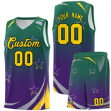 Custom Tailor Made Gradient Star Graffiti Pattern Sports Uniform Basketball Jersey For Adult