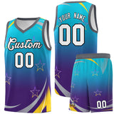Custom Tailor Made Gradient Star Graffiti Pattern Sports Uniform Basketball Jersey For Youth