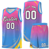 Custom Tailor Made Gradient Star Graffiti Pattern Sports Uniform Basketball Jersey For Youth