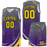 Custom Individualized Gradient Star Graffiti Pattern Sports Uniform Basketball Jersey Printed Logo Number