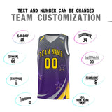 Custom Individualized Gradient Star Graffiti Pattern Sports Uniform Basketball Jersey Printed Logo Number