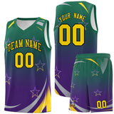 Custom Individualized Gradient Star Graffiti Pattern Sports Uniform Basketball Jersey Printed Logo Number