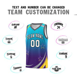 Custom Individualized Gradient Star Graffiti Pattern Sports Uniform Basketball Jersey Text Logo Number