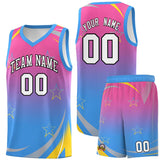 Custom Individualized Gradient Star Graffiti Pattern Sports Uniform Basketball Jersey Text Logo Number
