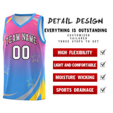 Custom Individualized Gradient Star Graffiti Pattern Sports Uniform Basketball Jersey Text Logo Number