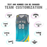 Custom Individualized Gradient Star Graffiti Pattern Sports Uniform Basketball Jersey Text Logo Number