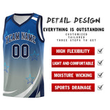 Custom Individualized Gradient Star Graffiti Pattern Sports Uniform Basketball Jersey Text Logo Number