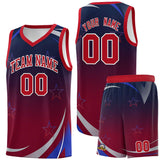 Custom Individualized Gradient Star Graffiti Pattern Sports Uniform Basketball Jersey Text Logo Number