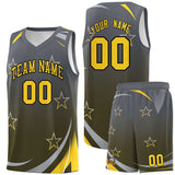 Custom Individualized Gradient Star Graffiti Pattern Sports Uniform Basketball Jersey Text Logo Number