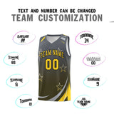 Custom Individualized Gradient Star Graffiti Pattern Sports Uniform Basketball Jersey Text Logo Number