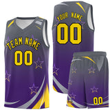 Custom Personalized Gradient Star Graffiti Pattern Sports Uniform Basketball Jersey Printed Logo Number