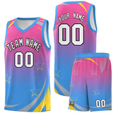 Custom Personalized Gradient Star Graffiti Pattern Sports Uniform Basketball Jersey Text Logo Number