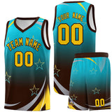 Custom Personalized Gradient Star Graffiti Pattern Sports Uniform Basketball Jersey Text Logo Number