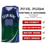 Custom Personalized Gradient Star Graffiti Pattern Sports Uniform Basketball Jersey Text Logo Number