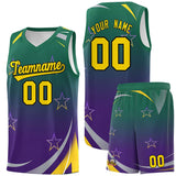Custom Tank Top Gradient Star Graffiti Pattern Sports Uniform Basketball Jersey For Adult