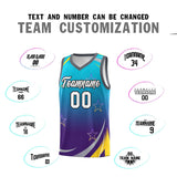 Custom Traditional Gradient Star Graffiti Pattern Sports Uniform Basketball Jersey Text Logo Number