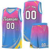 Custom Traditional Gradient Star Graffiti Pattern Sports Uniform Basketball Jersey Text Logo Number