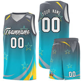 Custom Traditional Gradient Star Graffiti Pattern Sports Uniform Basketball Jersey Text Logo Number