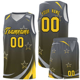 Custom Traditional Gradient Star Graffiti Pattern Sports Uniform Basketball Jersey Text Logo Number