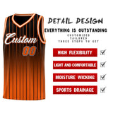 Custom Black Orange Gradient Fashion Sets Sports Stripe Uniform Basketball Jersey