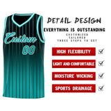 Custom Black Aqua Gradient Fashion Sets Sports Stripe Uniform Basketball Jersey