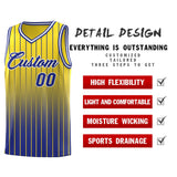 Custom Gold Royal Gradient Fashion Sets Sports Stripe Uniform Basketball Jersey