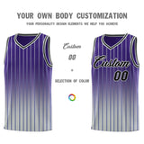 Custom Purple Gray Gradient Fashion Sets Sports Stripe Uniform Basketball Jersey