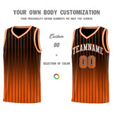Custom Black Orange Gradient Fashion Sets Sports Stripe Uniform Basketball Jersey