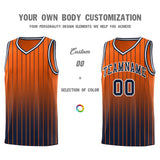 Custom Orange Navy Gradient Fashion Sets Sports Stripe Uniform Basketball Jersey