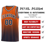 Custom Orange Navy Gradient Fashion Sets Sports Stripe Uniform Basketball Jersey