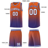 Custom Orange Royal Gradient Fashion Sets Sports Stripe Uniform Basketball Jersey
