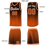 Custom Black Orange Gradient Fashion Sets Sports Stripe Uniform Basketball Jersey