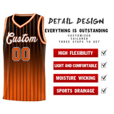 Custom Black Orange Gradient Fashion Sets Sports Stripe Uniform Basketball Jersey