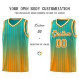 Custom Aqua Orange Gradient Fashion Sets Sports Stripe Uniform Basketball Jersey