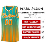 Custom Aqua Orange Gradient Fashion Sets Sports Stripe Uniform Basketball Jersey