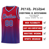 Custom Red Royal Gradient Fashion Sets Sports Stripe Uniform Basketball Jersey