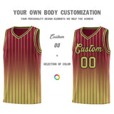 Custom Crimson Old Gold Gradient Fashion Sets Sports Stripe Uniform Basketball Jersey