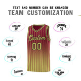 Custom Crimson Old Gold Gradient Fashion Sets Sports Stripe Uniform Basketball Jersey