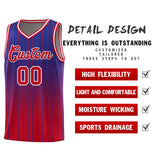 Custom Royal Red Gradient Fashion Sets Sports Stripe Uniform Basketball Jersey