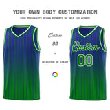 Custom Royal Green Gradient Fashion Sets Sports Stripe Uniform Basketball Jersey