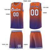 Custom Orange Royal Gradient Fashion Sets Sports Stripe Uniform Basketball Jersey