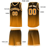 Custom Black Orange Gradient Fashion Sets Sports Stripe Uniform Basketball Jersey