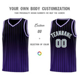 Custom Black Purple Gradient Fashion Sets Sports Stripe Uniform Basketball Jersey