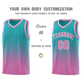 Custom Aqua Pink Gradient Fashion Sets Sports Stripe Uniform Basketball Jersey