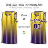 Custom Gold Purple Gradient Fashion Sets Sports Stripe Uniform Basketball Jersey
