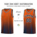 Custom Orange Navy Gradient Fashion Sets Sports Stripe Uniform Basketball Jersey