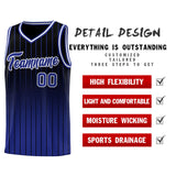 Custom Black Royal Gradient Fashion Sets Sports Stripe Uniform Basketball Jersey