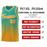 Custom Aqua Orange Gradient Fashion Sets Sports Stripe Uniform Basketball Jersey