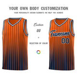 Custom Orange Navy Gradient Fashion Sets Sports Stripe Uniform Basketball Jersey